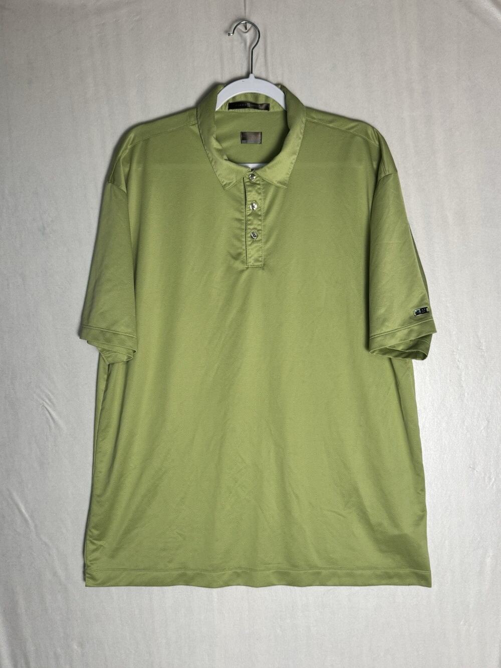 Nike Tiger Woods Mens Golf Polo Shirt Green Dri-Fit Short Sleeve Performance XL